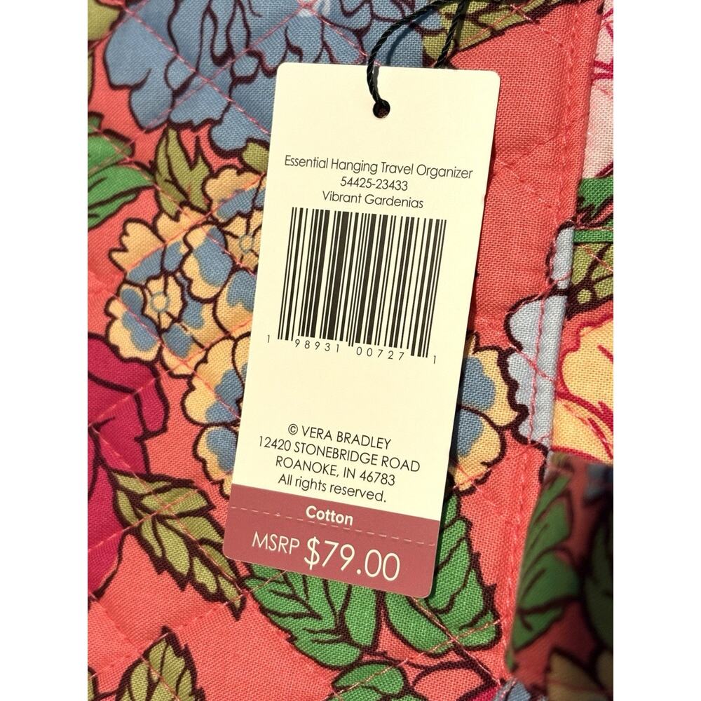 Vera Bradley Vibrant Gardenias Hanging Travel Organizer Toiletries Makeup NWT - Picture 4 of 10